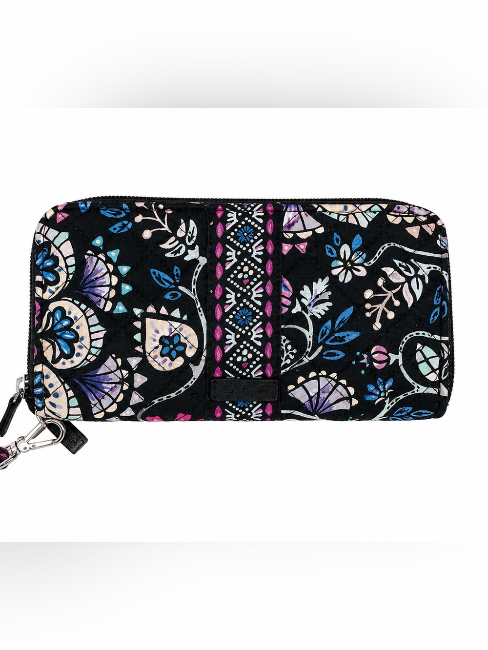 Vera Bradley Floral Quilted Crossbody Shoulder Bag & Wallet Set Black Travel - Picture 7 of 11